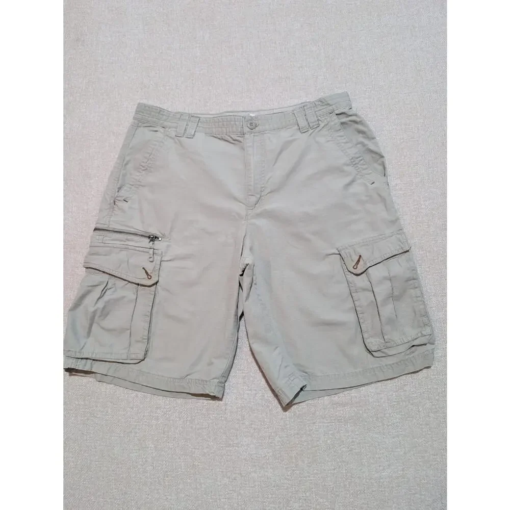 Columbia Men’s Cargo Shorts Size 36 Beige Khaki Cotton Outdoor Hiking